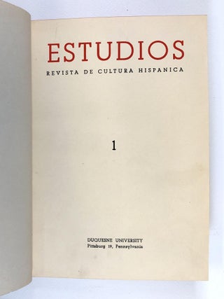 Estudios; Revist De Cultura Hispanica