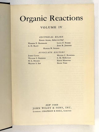 Organic Reactions, Volume IV ONLY