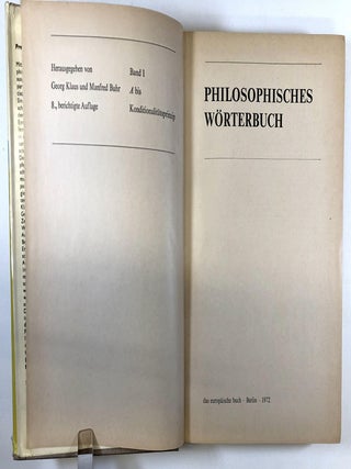 Philosophishes Worterbuch; Woerterbuch