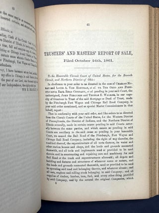 The Pittsburgh, Fort Wayne & Chicago Railway, bound volume of 5 pamphlets, 1862-1865