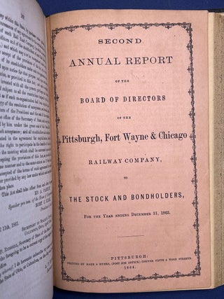The Pittsburgh, Fort Wayne & Chicago Railway, bound volume of 5 pamphlets, 1862-1865