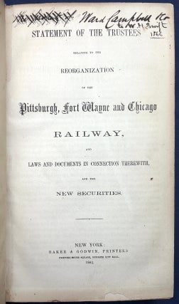 The Pittsburgh, Fort Wayne & Chicago Railway, bound volume of 5 pamphlets, 1862-1865