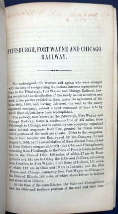 The Pittsburgh, Fort Wayne & Chicago Railway, bound volume of 5 pamphlets, 1862-1865