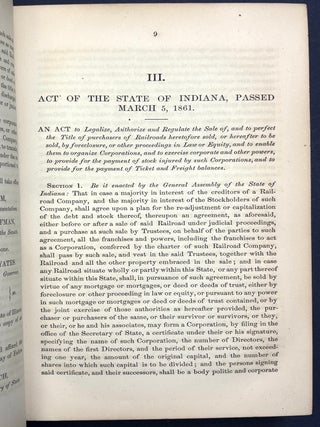 The Pittsburgh, Fort Wayne & Chicago Railway, bound volume of 5 pamphlets, 1862-1865