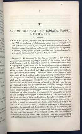 The Pittsburgh, Fort Wayne & Chicago Railway, bound volume of 5 pamphlets, 1862-1865