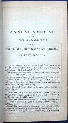 The Pittsburgh, Fort Wayne & Chicago Railway, bound volume of 5 pamphlets, 1862-1865