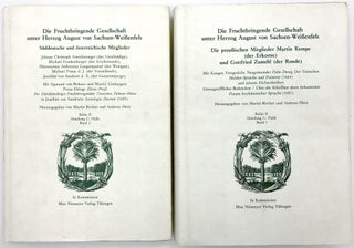 Item #006896 Die Fruchtbringende Gesellschaft Unter Herzog August Von Sachsen- Weissenfels, Die...