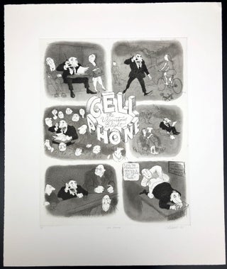 Patrick Oliphant, suite of Six Etchings: Mea Culpa, Billy The Kid, Second Time, Cell Phone, The Hollow Man, A Millennium Story