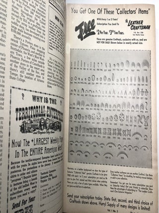Bound volume of 23 issues of The Leather Craftsman, contains V. 1, Nos. 2-6 / V. 2, Nos. 1-4 and 6 / V. 3, Nos. 2-6 / V. 4, Nos. 1-6 / V. 5, Nos. 1 and 3