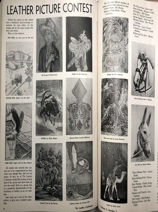 Bound volume of 23 issues of The Leather Craftsman, contains V. 1, Nos. 2-6 / V. 2, Nos. 1-4 and 6 / V. 3, Nos. 2-6 / V. 4, Nos. 1-6 / V. 5, Nos. 1 and 3