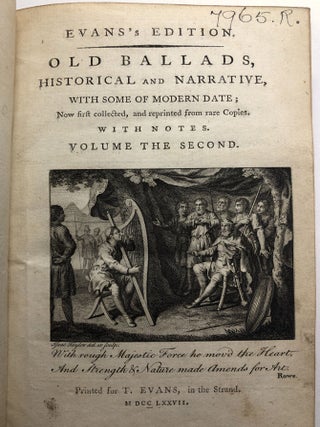 Old Ballads, Historical and Narrative, with some of Modern Date; Now First Collected, and reprinted from rare Copies, with notes, Volume the First and Second (2 volume set)