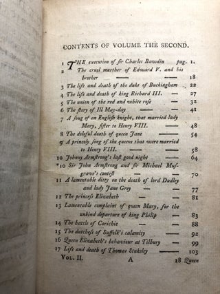 Old Ballads, Historical and Narrative, with some of Modern Date; Now First Collected, and reprinted from rare Copies, with notes, Volume the First and Second (2 volume set)