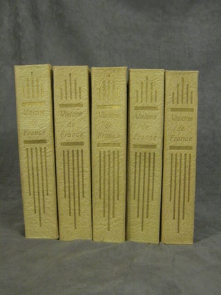 27 issues of Visions de France, in the original publisher's folder: Lourdes-Gavarine Cauterets -- Aix-Les-Bains -- La Cote des Maures -- Montpellier -- Aix-en-Provence -- Auvergne -- Bayonne - Biarritz - Pau -- Bretagne -- Les Baux de Provence -- Bourg et Brou -- Bretagne de Brest a Roscoff -- La Louvesc -- Avignon -- Vals-Les-Bains -- Arles -- Nimes -- Lyon -- Basse-Alsace -- Le Lac Leman -- Marseille -- Pyrenees III -- Haute-Alsace --Vallee de la Loire -- Auvergne et Bourbonnais -- Annecy -- La Cote d'Azur -- Le Jura, No. 1