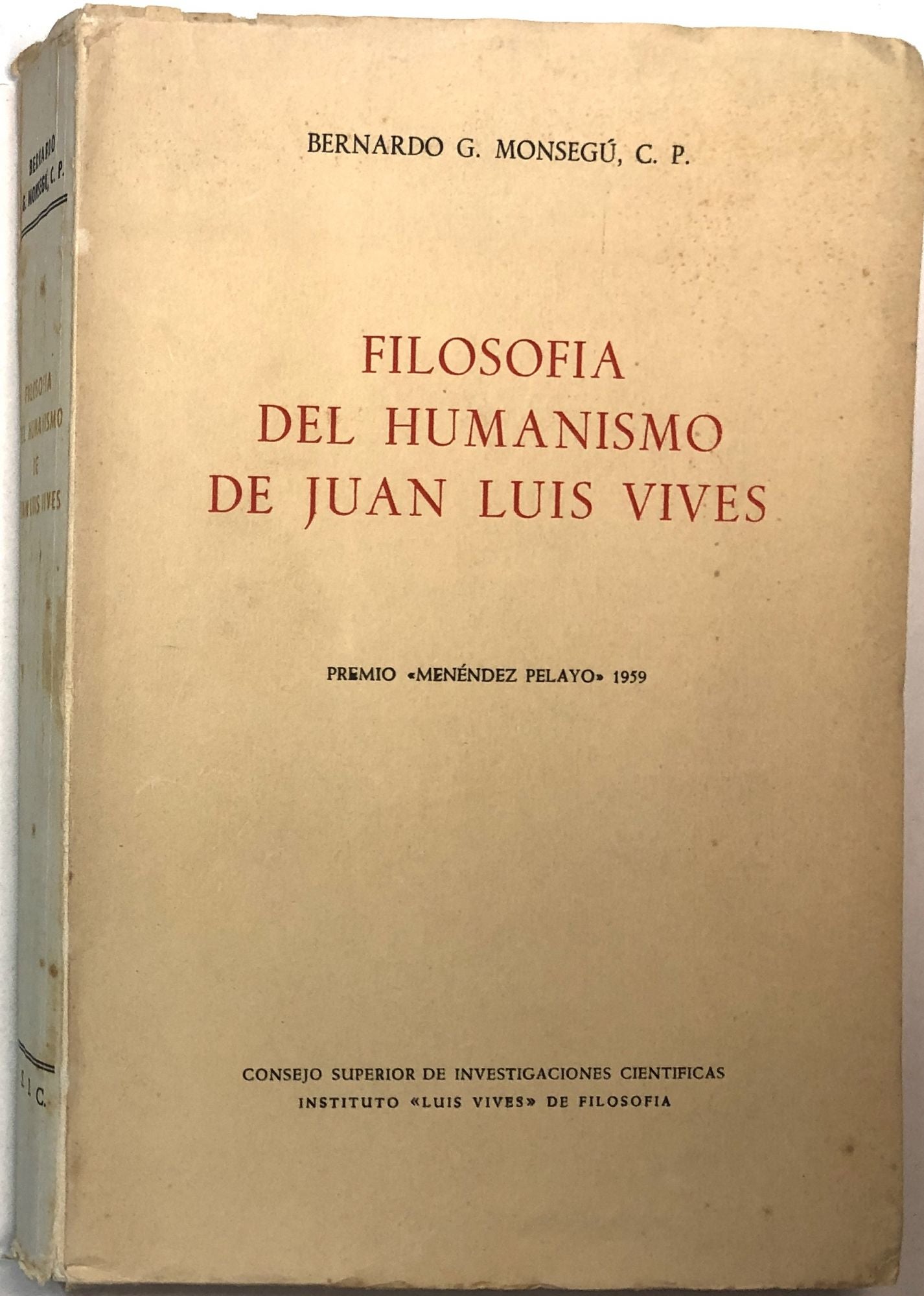 Filosofia del Humanismo de Juan Luis Vives | Bernardo G. Monsegu