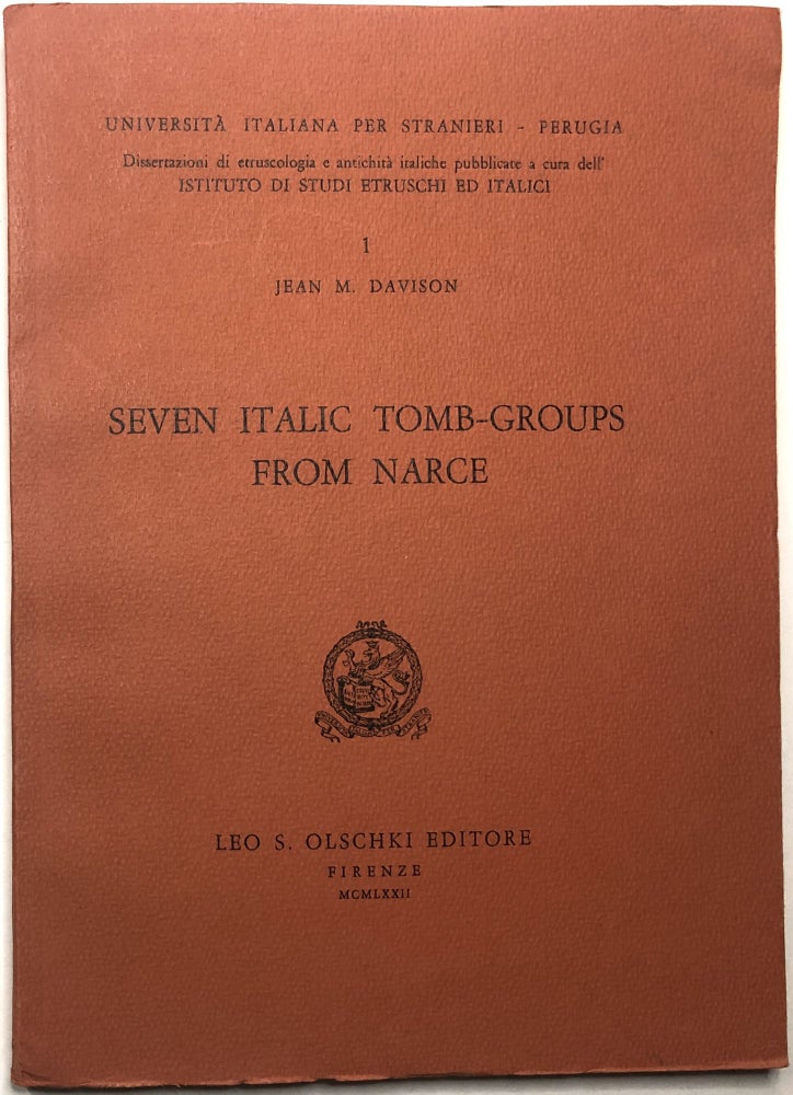Item #0073848 Seven Italic Tomb-Groups from Narce. Jean M. Davison.