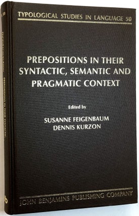 Item #0074186 Prepositions in their Syntactic, Semantic and Pragmatic Context (Typological...
