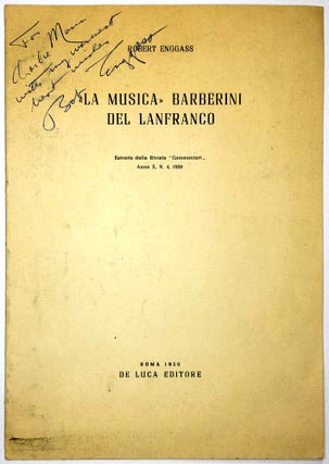 Item #0075036 La Musica Barberini del Lanfranco (Estratto dalla Rivista "Commentari" 1959_....
