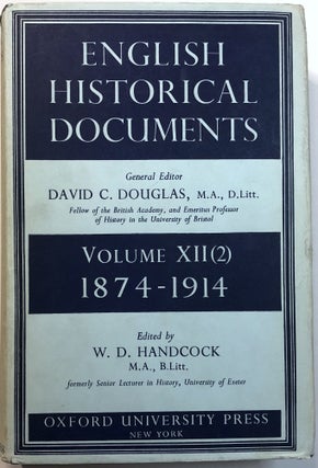 Item #0075666 English Historical Documents 1874-1914 (English Historical Documents, Volume XII...
