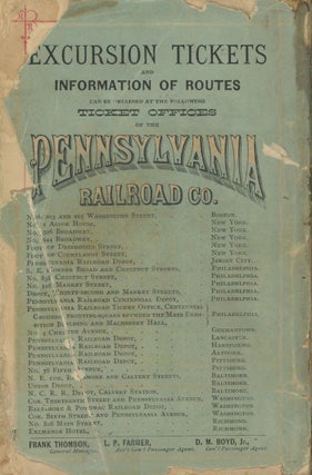 Summer Excursion Routes for the Season of 1876 -- Pennsylvania Railroad Company