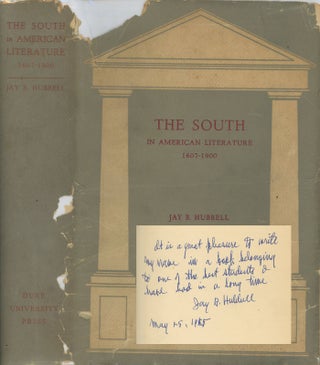 Item #0076752 The South in American Literature, 1607-1900. Jay B. Hubbell