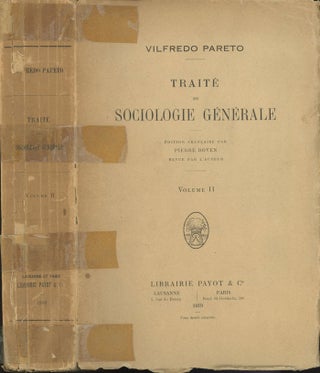 Item #0076890 Traite de Sociologie Generale, Volume II (2). Vilfredo Pareto, Pierre Boven, trans