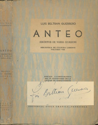 Item #0077822 Anteo: Escritos de Varia Ocasion (Biblioteca de Cultura Larense VIII). Luis Beltran...