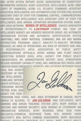 Item #0078429 Words of Intelligence: A Dictionary. Jan Goldman