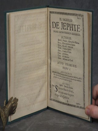 El Sacrificio de Jephte : drama sacro-tragico alegorico: fiesta, que canto la musica de entrambas Capillas de la Santa Iglesia Metropolitana, el dia 27 de setiembre del ano 1716 en la Iglesia de la Compania de Jesus de la ciudad de Zaragoca : dia en que se celebro la solemne beatificacion del nuevo Apostol de Francia, el gran siervo de Dios Juan-Francisco de Regis, sacerdote professo de la Compania de Jesus