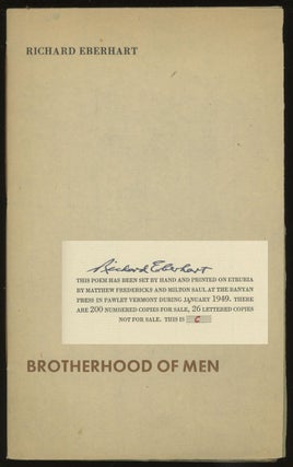 Item #0078753 Brotherhood of Men -- 1/26 signed by the author. Richard Eberhart