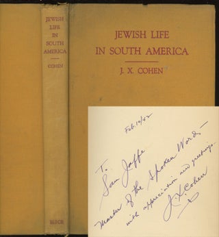 Item #0078919 Jewish Life in South America. J. X. Cohen