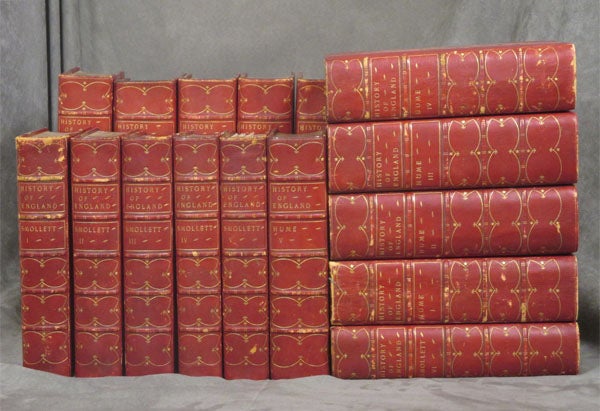 Item #0080171 The History of England, complete in 16 volumes: From The Invasion of Julius Caesar to The Revolution in 1688, Hume, 10 volumes --PLUS-- From The Revolution in 1688 to the Death of George II, Smollett, 6 volumes. David Hume, T. Smollett, Tobias.