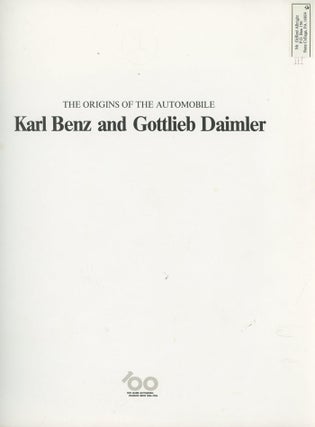 Item #0080251 The Origins of the Automobile Karl Benz and Gottlieb Daimler. Daimler Benz