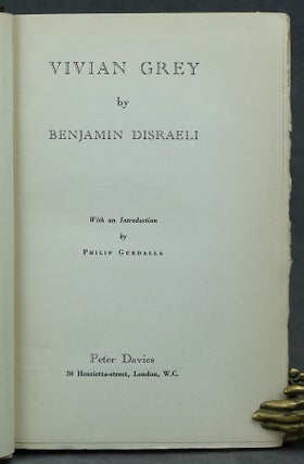 The Bradenham Edition of the Novels and Tales of Benjamin Disraeli, complete in 12 volumes: I. Vivian Grey. -- II. The young duke. -- III. Popanilla and other tales. -- IV. Contarini Fleming, a psychological romance. -- V. Alroy. -- VI. Henrietta Temple, a love story. -- VII. Venetia. -- VIII. Coningsby; or, The new generation. -- IX. Sybil; or, The two nations. -- X. Tancred; or, The new crusade. -- XI. Lothair. -- XII. Endymion and Falconet.
