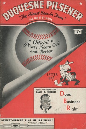 Item #0081614 Pittsburgh Pirates vs. Cincinnati Reds -- program for regular season game, 1947....