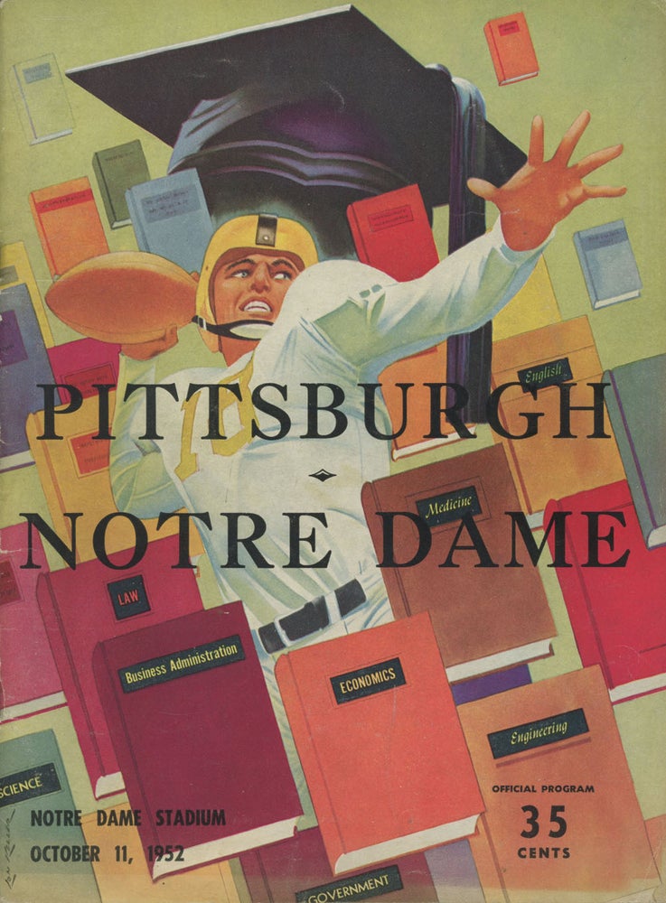 Item #0081625 Pittsburgh vs. Notre Dame, October 11, 1952, Notre Dame Stadium (official program). Notre Dame Fighting Irish, Pittsburgh Panthers, Lon Keller.