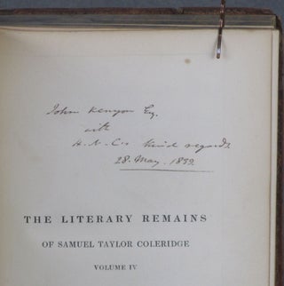 The Literary Remains of Samuel Taylor Coleridge, in 4 volumes