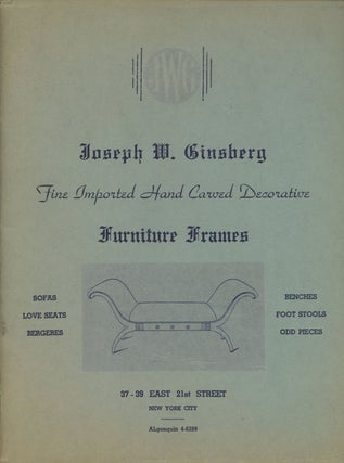 Item #0081841 Joseph W. Ginsberg Fine Imported Hand Carved Decorative Furniture Frames, Sofas and...
