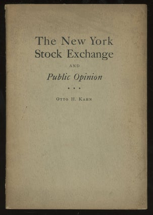 Item #0083259 The New York Stock Exchange and Public Opinion: Remarks at annual Dinner...