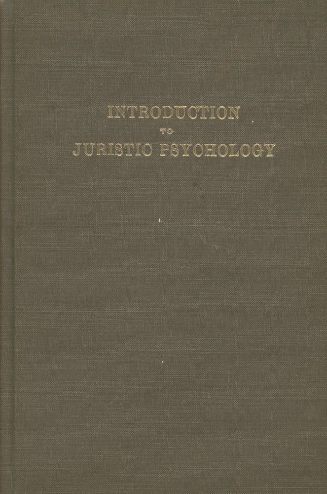 Item #0083841 Introduction to Juristic Psychology. Prabodh Chandra Bose, Charles Bahn, intro.