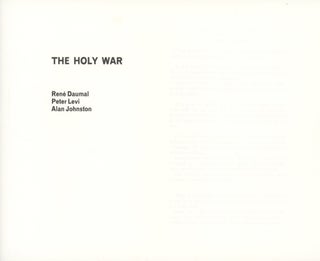 Item #0084357 The Holy War -- Morning star Folio, Sixth Series. Rene Daumal, Peter Levi, Alan...