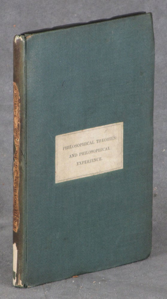 Item #0084631 Philosophical Theories and Philosophical Experience, second edition. A Pariah, C F. Cornwallis.