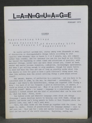 L=a=n=g=u=a=g=e (Language) -- complete run of 12 issues plus 3 supplements, table of contents issue and Volume 4