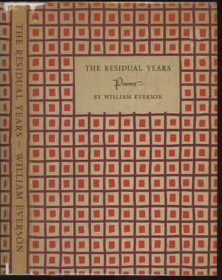 Item #0085402 The Residual Years. William Everson