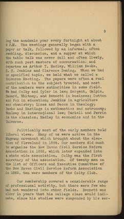 The Colby Club, with Supplementary Note