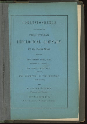 Item #0086460 Important Correspondence Concerning The Presbyterian Theological Seminary of the...