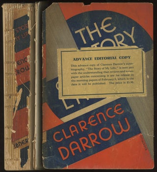 Item #0086531 The Story of My Life (Advance Editorial Copy). Clarence Darrow