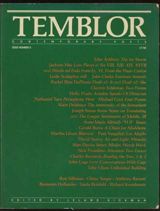 Item #0086580 Temblor: Contemporary Poets, Number 5. Leland Hickman, Jackson Mac Low John...