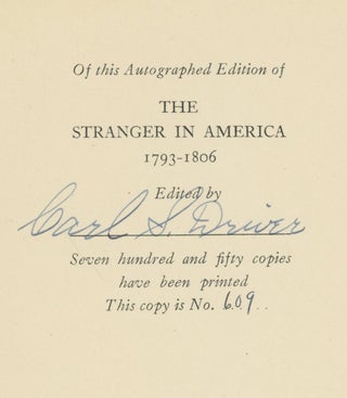 The Stranger in America, 1793-1806 .... reprinted from the London edition of 1807