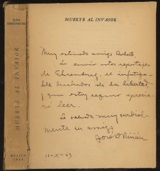 Item #0086609 Muerte al Invasor, Cronicas de Guerra, 1941-1943. Ilya Ehrenburg, Pablo Neruda,...