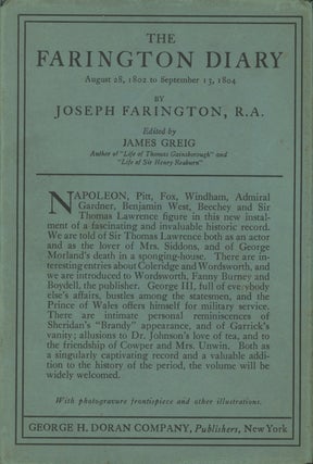 Item #0087632 The Farington Diary, Volume Two / Vol. II: August 28, 1802 to September 13, 1804....